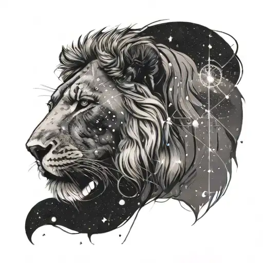 world leo constellation tattoo design idea