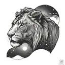world leo constellation tattoo design idea