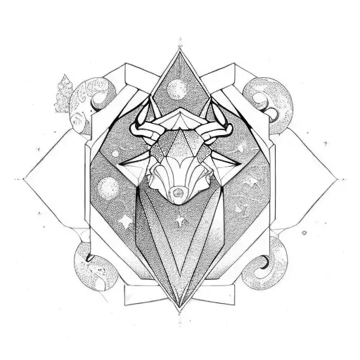 Capricorn and Gemini zodiac sign  tattoo design idea