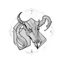 Capricorn and Gemini zodiac sign  tattoo design idea