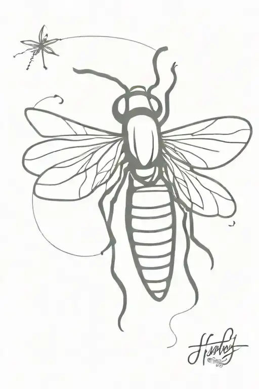firefly insect tattoo design idea