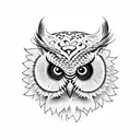 owl on sunflower tattoo design idea