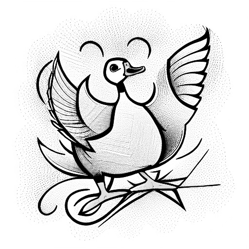 Duck tattoo design idea