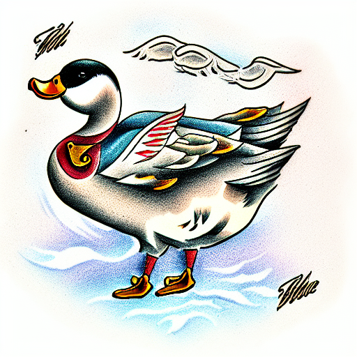 Duck tattoo design idea