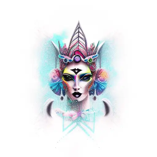 dark goddess tattoo design idea