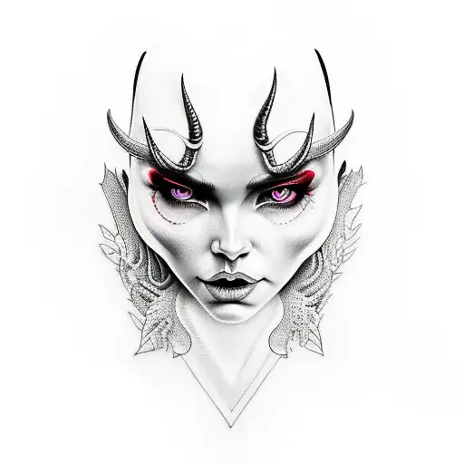 devil goddess lilith tattoo design idea