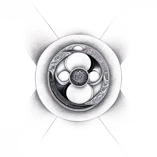 duality goddess yin yang tattoo design idea