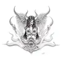 devil goddess lilith tattoo design idea