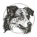 australian shepherd moon tattoo design idea
