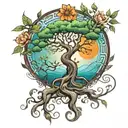 tree of life growing tattoo design idea
