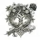 tree of life growing tattoo design idea