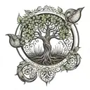 tree of life growing tattoo design idea