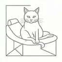 cat sitting on a small bed tattoo design idea