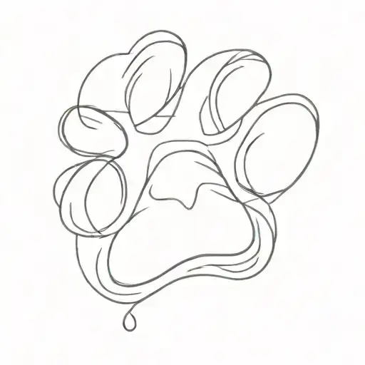 paw print tattoo design idea