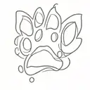 paw print tattoo design idea