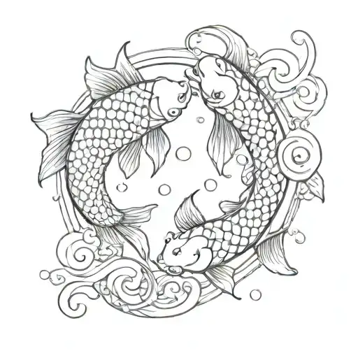 koi fish yin yang tattoo design idea