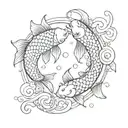 koi fish yin yang tattoo design idea