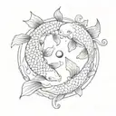 koi fish yin yang tattoo design idea