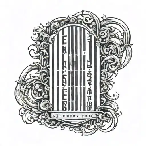 Omnia tempus habent inscription made to look like a barcode tattoo design idea