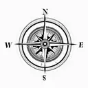 Compass with clock  tattoo design idea