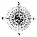 Compass with clock  tattoo design idea