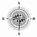 Compass with clock  tattoo design idea