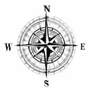 Compass with clock  tattoo design idea