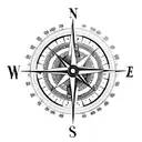 Compass with clock  tattoo design idea