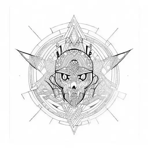 cyber tribal tattoo design idea