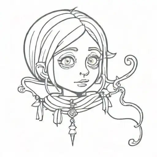 coraline jones with the circus tattoo design idea