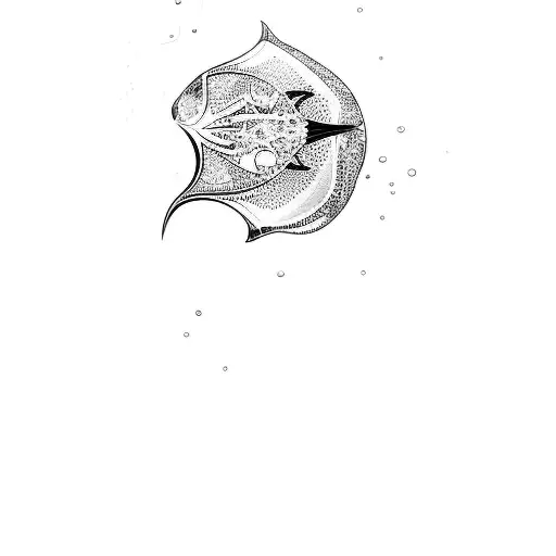 a manta ray with a water stream behind it tattoo design idea