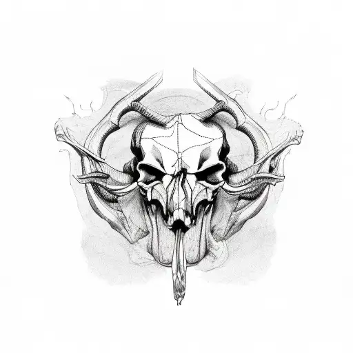 steer skull tattoo design idea