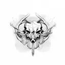 steer skull tattoo design idea