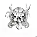 steer skull tattoo design idea