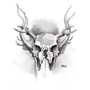 steer skull tattoo design idea