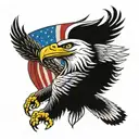American patriot with eagle soaring top shoulder and bicep tattoo  tattoo design idea