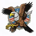 American patriot with eagle soaring top shoulder and bicep tattoo  tattoo design idea