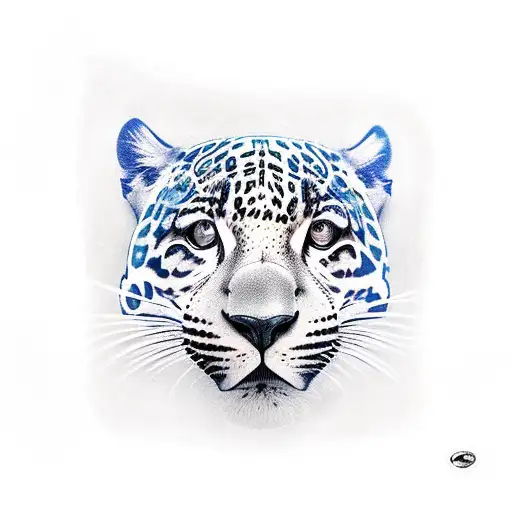 jaguar face tattoo design idea
