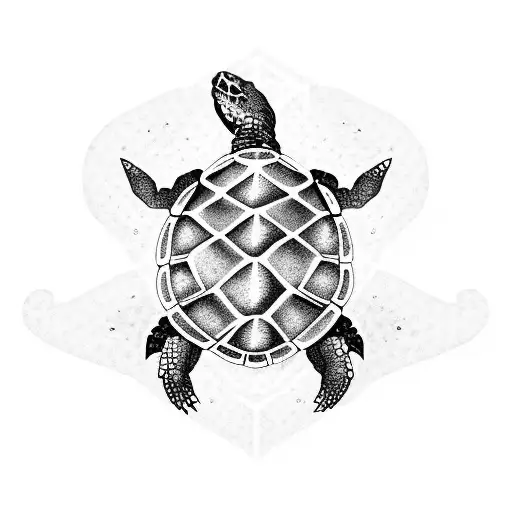 sea turtle dragon tattoo design idea
