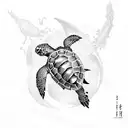 sea turtle dragon tattoo design idea