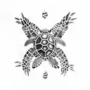 sea turtle dragon tattoo design idea