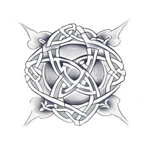 Celtic knot with Metis symbol father daughter tattoo design idea