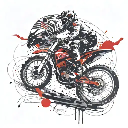 speed and adrenaline, with a 54 in the middle using negative space  tattoo design idea