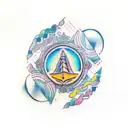 A series of small tattoos representing different travel destinations, each paired with a meaningful conversation quote and a subtle nod to Shiva tattoo design idea