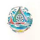 A series of small tattoos representing different travel destinations, each paired with a meaningful conversation quote and a subtle nod to Shiva tattoo design idea