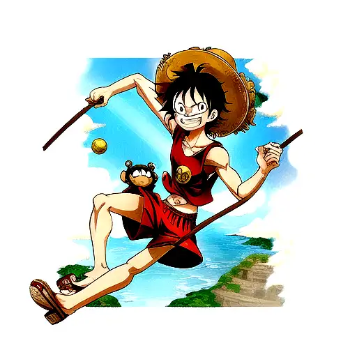 monkey d luffy tattoo design idea