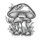 small mushroom tattoo stencil tattoo design idea