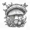small mushroom tattoo stencil tattoo design idea