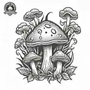 small mushroom tattoo stencil tattoo design idea