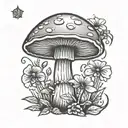 small mushroom tattoo stencil tattoo design idea